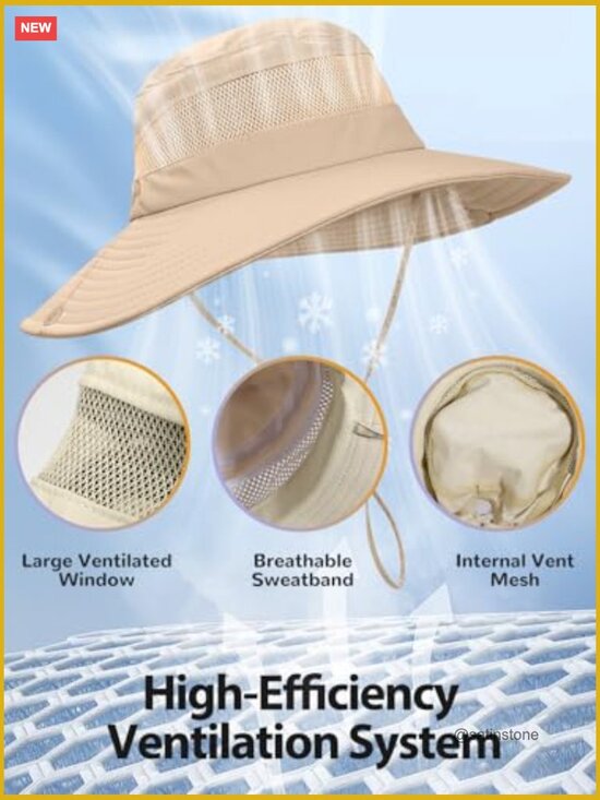 Sun Hat with Ponytail Hole UPF 50+ Waterproof Wide Brim Hiking Fishing Hat main image 6